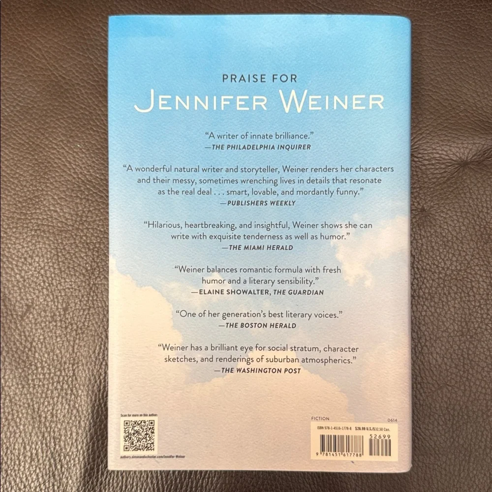 Jennifer Weiner “All Fall Down” Hardcover Novel